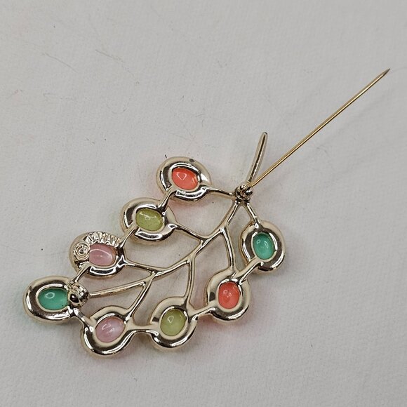 Sarah Coventry Pastel Easter Egg Brooch Candy Land Multicolor Open Back Pin - Picture 4 of 9